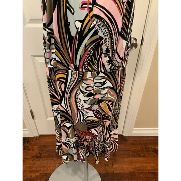 Emilio Pucci Multicolor Grasshopper Sleeveless V-Neck Dress Size 12 (US) 46 (IT) - Picture 3 of 7